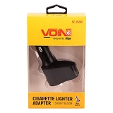 Разветвитель прикуривателя Voin SC-1528С 1 выход плюс 2USB 2400mA 12/24V                            