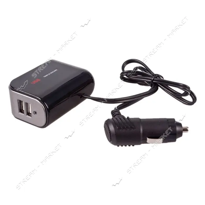Разветвитель прикуривателя Voin SC-2069 2 выхода плюс 2USB 2100mA 12/24V                            