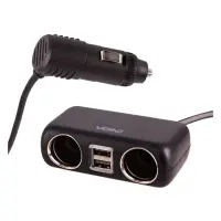 Разветвитель прикуривателя Voin SC-2004L 2 выхода плюс 2USB 2400mA 12/24V                           