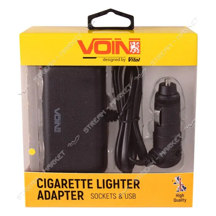 Разветвитель прикуривателя Voin SC-2004L 2 выхода плюс 2USB 2400mA 12/24V                           