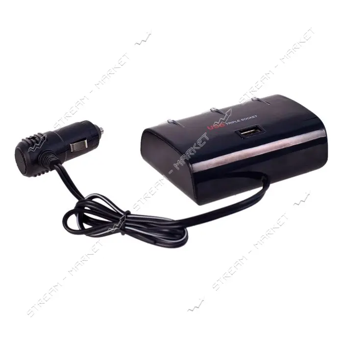 Разветвитель прикуривателя Voin SC-3073 3 выхода плюс 1USB 1000mA 12/24V                            