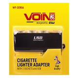 Разветвитель прикуривателя Voin WF-0096A 3 выхода плюс 1USB 600mA провод предохранитель             