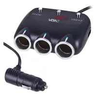 Разветвитель прикуривателя Voin SC-3003 3 выхода плюс 2USB 2400 mA 12/24V                           