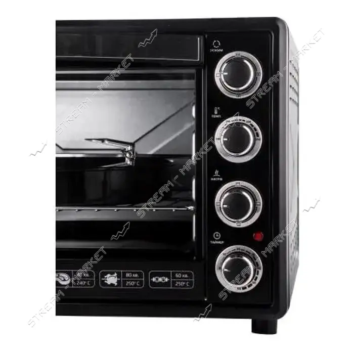 Электродуховка Liberton LEO-650 65л конвекция вертел подсветка Black