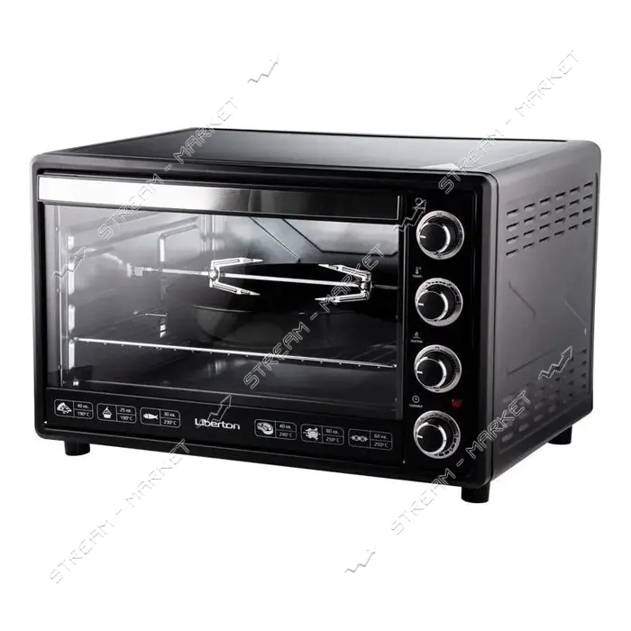 Электродуховка Liberton LEO-650 65л конвекция вертел подсветка Black
