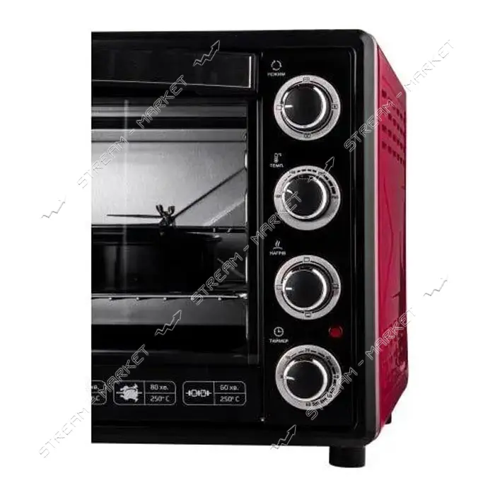 Электродуховка Liberton LEO-650 65л конвекция вертел подсветка Red