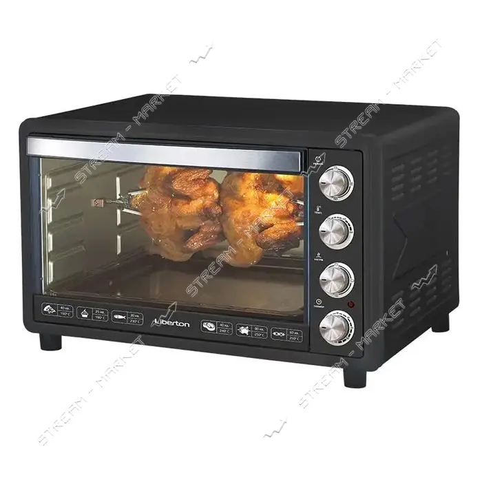 Электродуховка Liberton LEO-651 65л конвекция вертел подсветка порошковая краска Graphite           