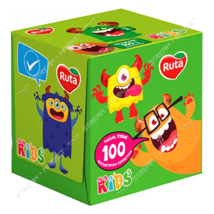 Салфетки косметические Ruta Kids куб 2 слоя 100 листов                                              