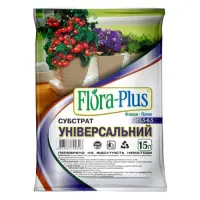 Торфосуміш грунт Flora Plus універсальний 15л для розсади кімнатних та садових рослин               