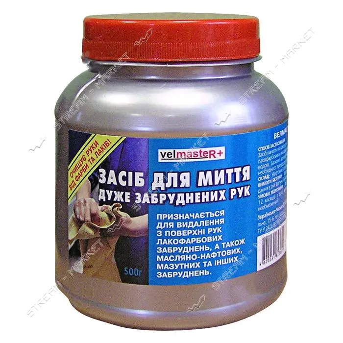Паста для мытья рук Velvana Velmaster plus 0.5кг