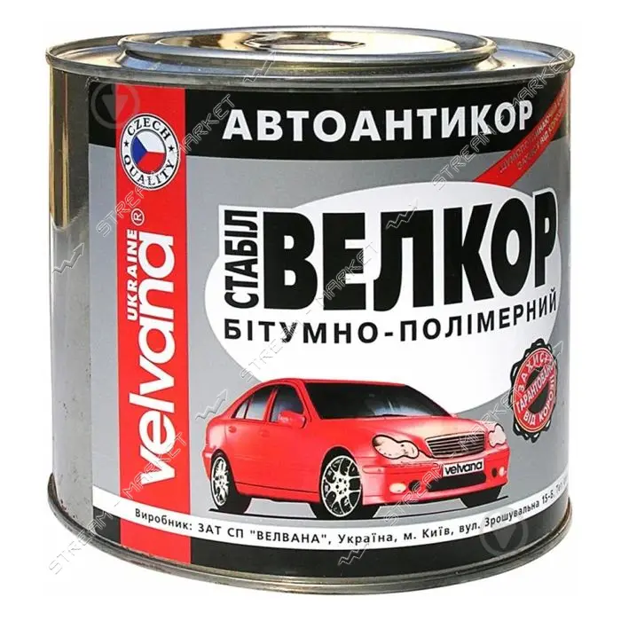 Полимерно-битумный автоантикор Velvana Велкор Стабил 1.8кг                                          