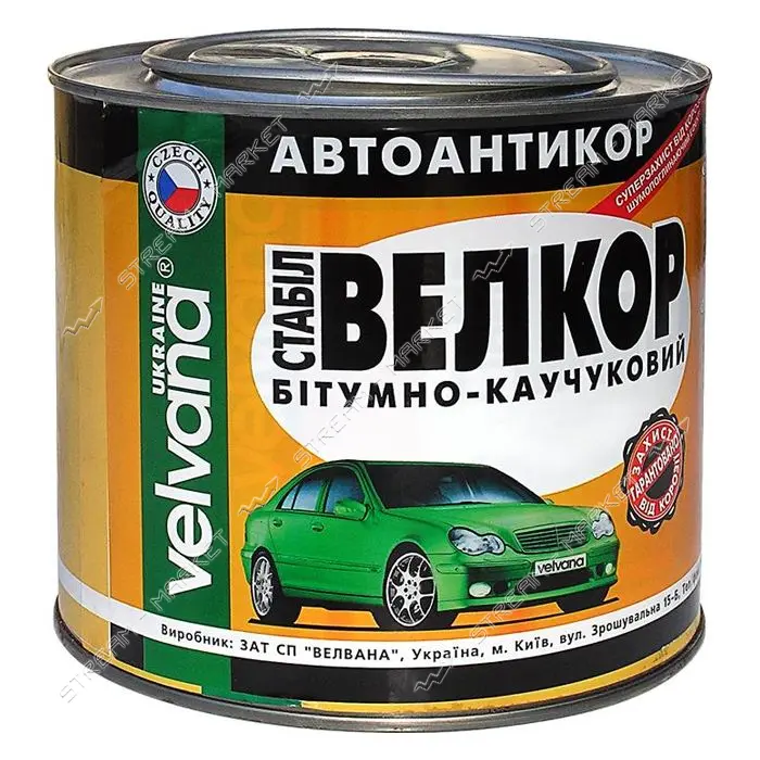 Битумно-каучуковый автоантикор Velvana Велкор Стабил 1.8кг                                          