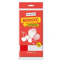 Зип-пакеты Бонус для хранения и заморозки продуктов 1л 10шт                                         