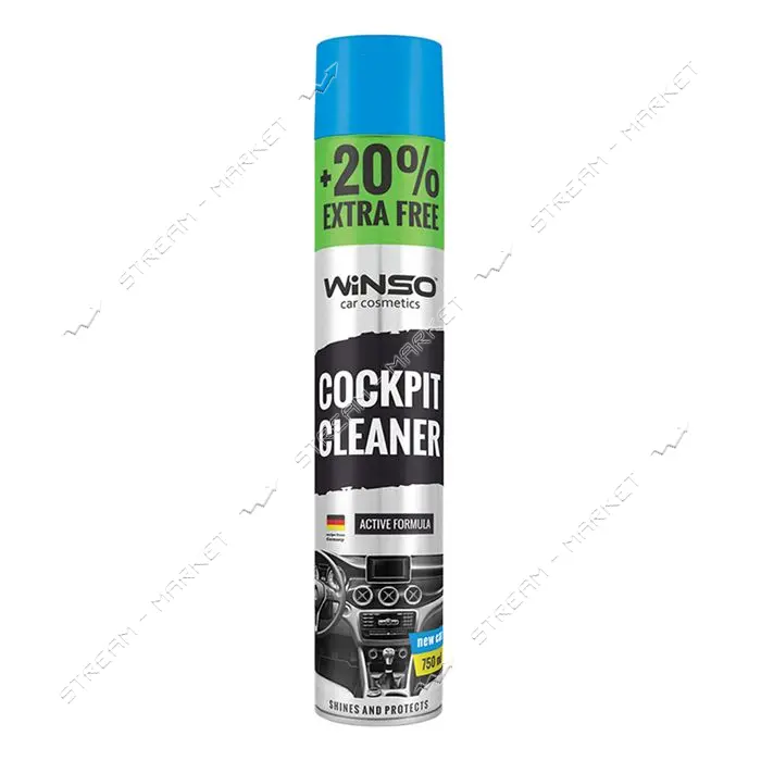 Полироль для пластика торпеды Winso Cockpit Cleaner 750мл новая машина                              