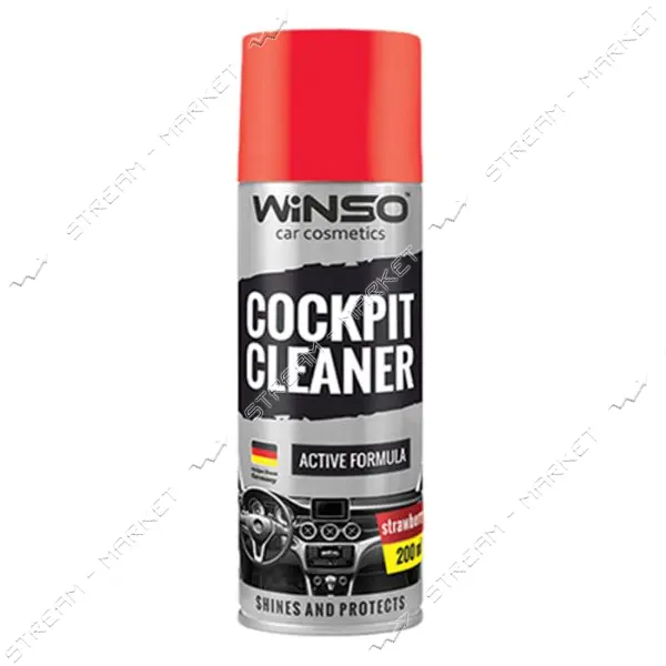 Полироль для пластика торпеды Winso Cockpit Cleaner 200мл клубника                                  