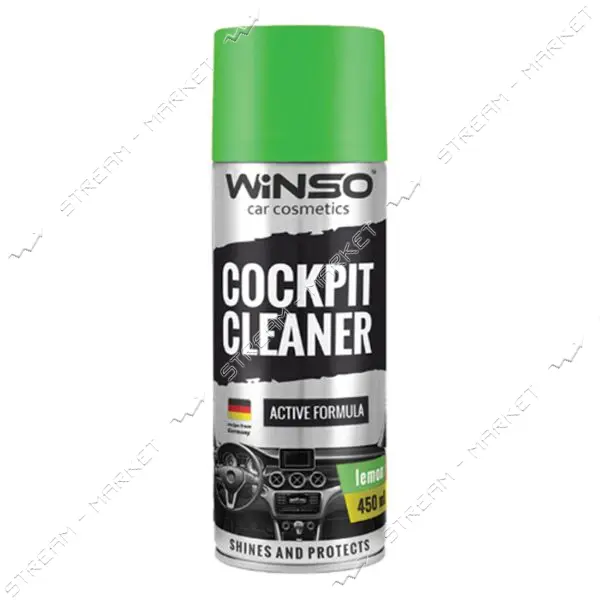 Полироль для пластика торпеды Winso Cockpit Cleaner 450мл лимон                                     