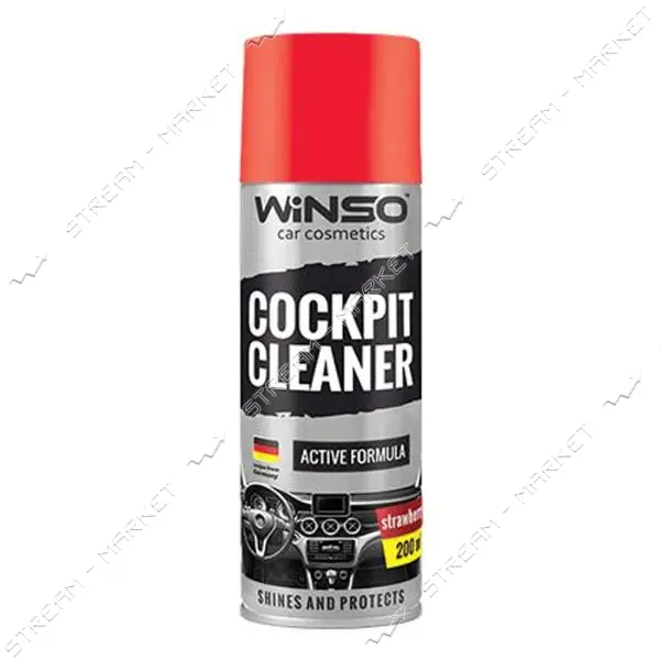 Полироль для пластика торпеды Winso Cockpit Cleaner 450мл клубника