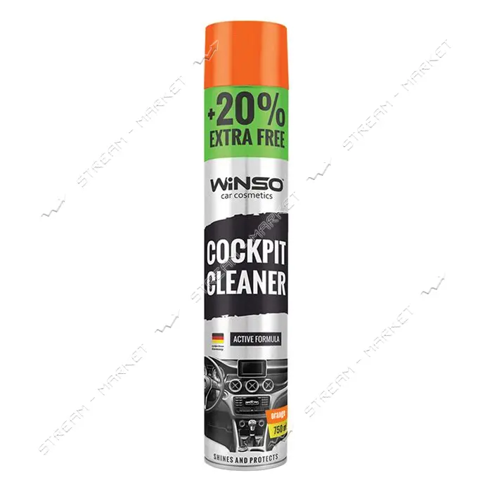 Полироль для пластика торпеды Winso Cockpit Cleaner 750мл апельсин                                  