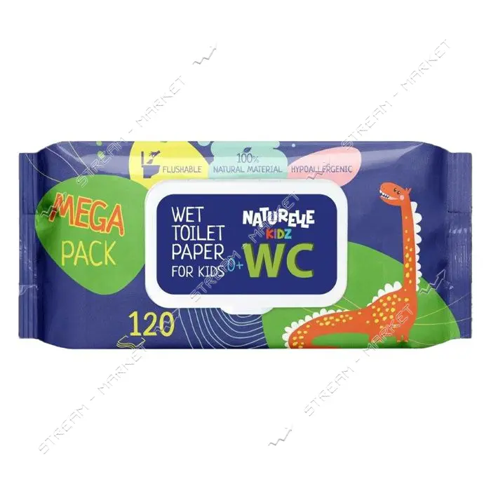 Салфетки влажные Naturelle Kidz детские Туалетные 120шт                                             