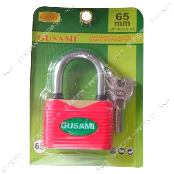 Замок навесной Gusami 65мм цветной                                                                  