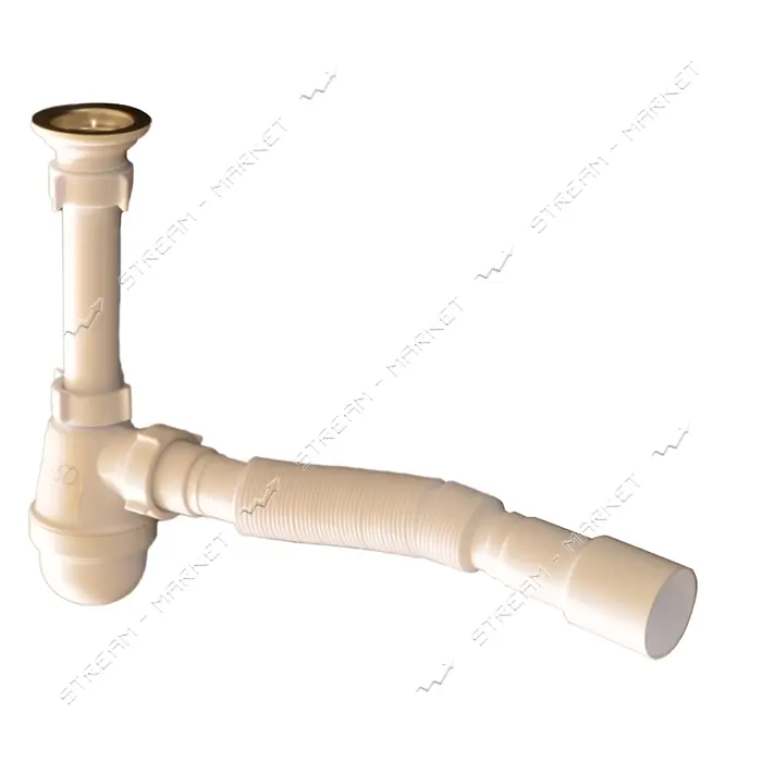 Сифон Extra Plast СМО-50 1-1/4"x40 с резьбовым выпуском гофротрубой 40x40/50