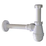Сифон Extra Plast ПСЖ-32 1-1/4"x40 без выпуска с прямой редукц.трубой выпуска 40/32x200 с розеткой  