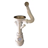 Сифон Extra Plast МЕКР2С-40 3-1/2"x40 с резьб.выпуск.стиралка посудом. с круглым гибким переливом