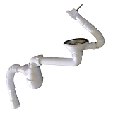 Сифон Extra Plast МЕУ-50 3-1/2"x40 с резьб.выпуск.со смещен.прямоугл.перел. и гофротрубк. 40x40/50