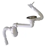 Сифон Extra Plast МЕУ-50 3-1/2"x40 с резьб.выпуск.со смещен.прямоугл.перел. и гофротрубк. 40x40/50