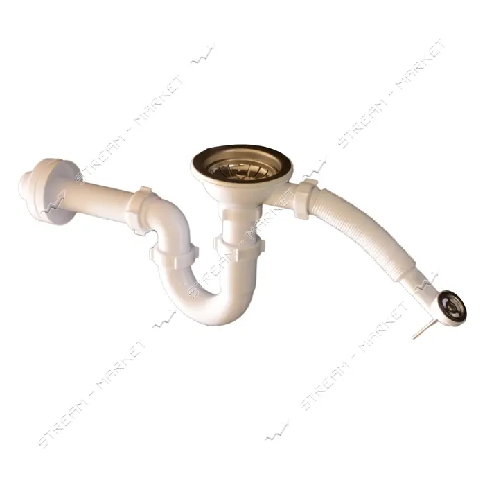 Сифон Extra Plast МЕКРУ2С-40 3-1/2"x40 с резьб.вып.прямоточный с кругл.перел. и прям.трубой 40x200