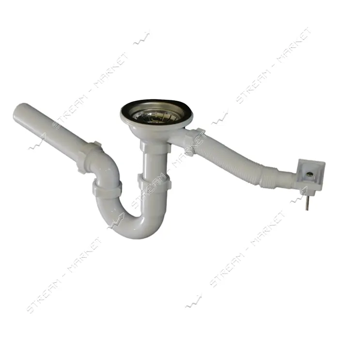Сифон Extra Plast МЕУЖ-40 3-1/2"x40 с резьб.вып.прямоточный с прямоугл.перел. и прям.трубой 40x200  