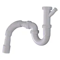 Сифон Extra Plast ВПСТ-50 1-1/2"x40 без вып. прямоточный стиралка и гофротрубкой 40x40/50