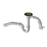 Сифон Extra Plast МЕВПУ-50 3-1/2"x40 с резьб.вып. прямоточный удл. с перел. с гофротрубк. 40x40/50