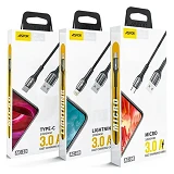 Кабель Aspor AC-10 Type-C Nylon 1.2м черный                                                         