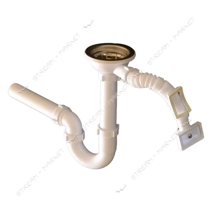 Сифон Extra Plast МЕВПУЖ40 3-1/2"x40 с резьб.вып. прямоточ. удлин. с перел. с прям. трубк. 40x200