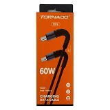 Кабель Tornado Type-C  TX15 Nylon Type-C to Type-C 60W 1м белый                                     
