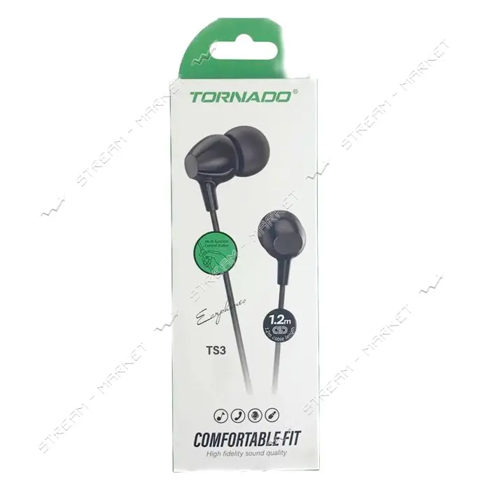 Проводные наушники Tornado TS3 черные