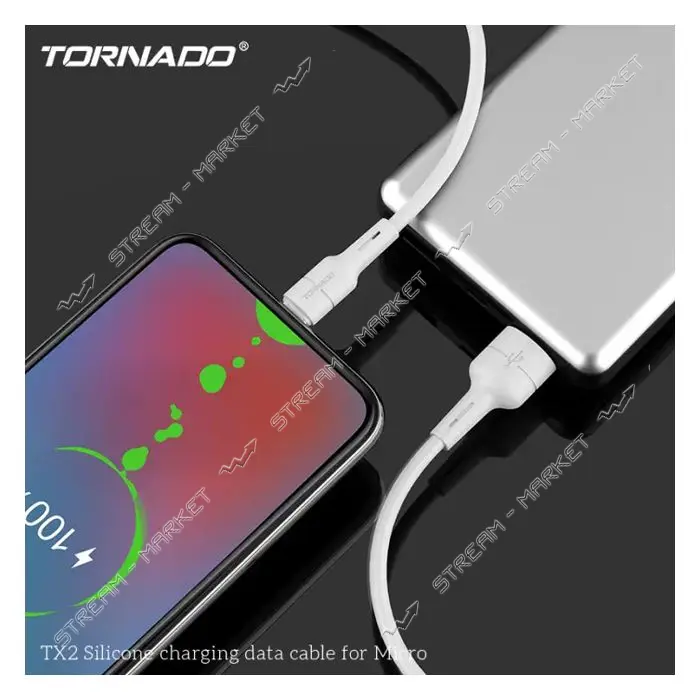 Кабель Tornado Micro USB TX2 2.4A 1м белый                                                          