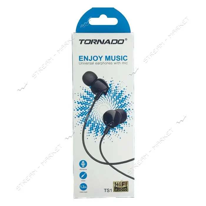 Проводные наушники Tornado TS1 черные