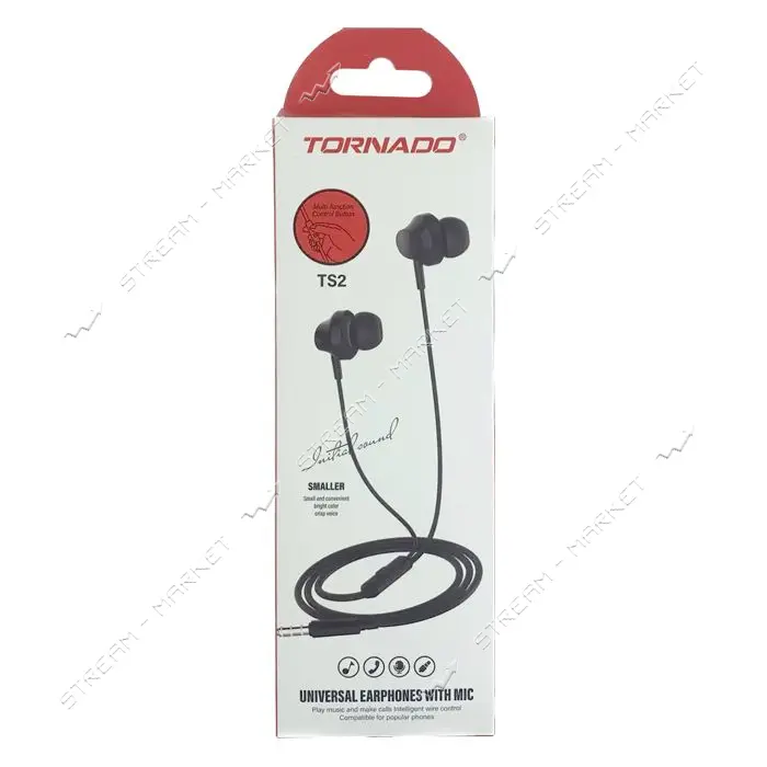 Проводные наушники Tornado TS2 черные