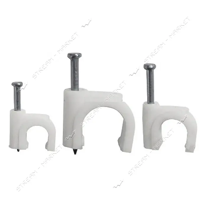 Клипса для круглого кабеля Takel 3мм белая                                                          