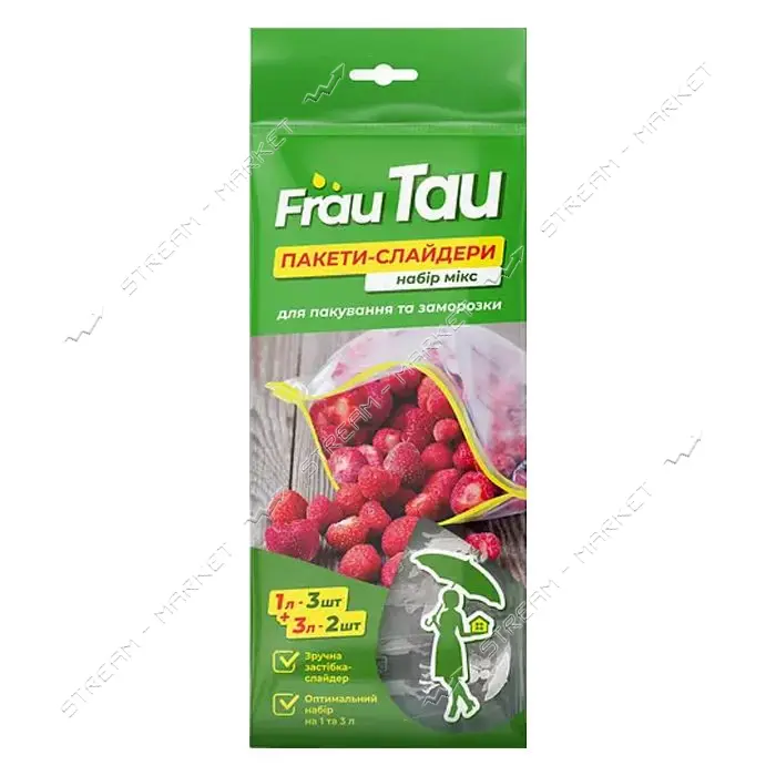 Пакетики-слайдеры Frau Tau Микс 1л 3шт плюс 3л 2шт