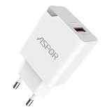 Сетевое зарядное устройство Aspor A822 Fast Charger 18W QC3.0 1USB/3A плюс кабель Micro белое
