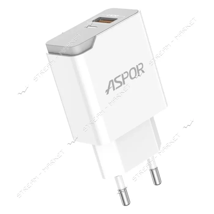 Сетевое зарядное устройство Aspor A822 Fast Charger 18W QC3.0 1USB/3A плюс кабель Micro белое
