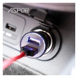 Автомобильное зарядное устройство Aspor A918 3.4А 2USB черное