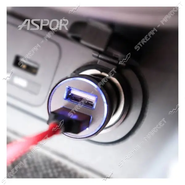 Автомобильное зарядное устройство Aspor A918 3.4А 2USB черное