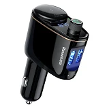 FM-трансмиттер Baseus Locomotive Bluetooth MP3 2USB 2.4A плюс 1A черный