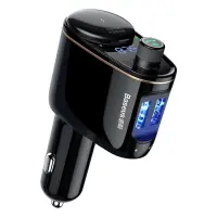 FM-трансмиттер Baseus Locomotive Bluetooth MP3 2USB 2.4A плюс 1A черный                             