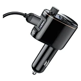 FM-трансмиттер Baseus Locomotive Bluetooth MP3 2USB 2.4A плюс 1A черный