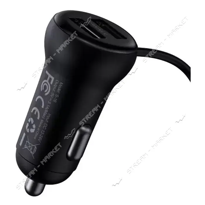 FM-трансмиттер Baseus T typed S-16 wireless MP3 car charger черный